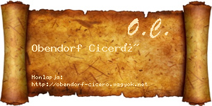 Obendorf Ciceró névjegykártya